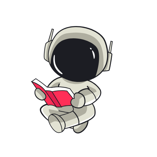 Astronaut reading book